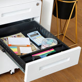 SINOFURN White 3-Drawer 15.8-in File Cabinet
