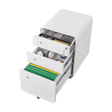 SINOFURN White 3-Drawer 15.8-in File Cabinet