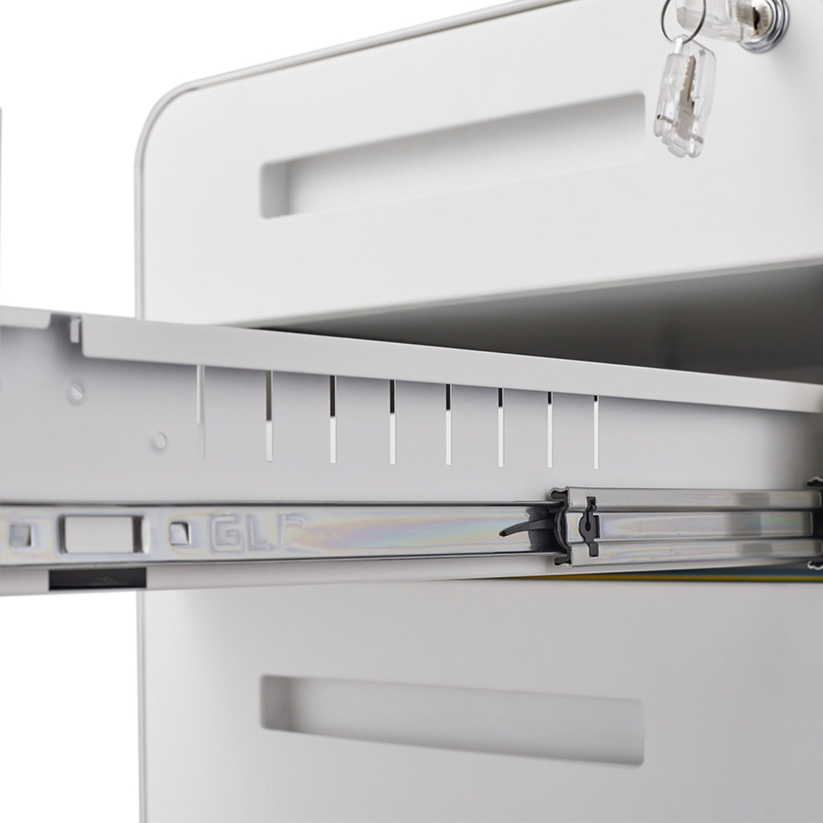 SINOFURN White 3-Drawer 15.8-in File Cabinet