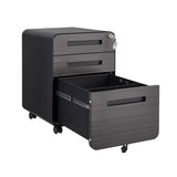 SINOFURN Black 3-Drawer 15.8-in File Cabinet