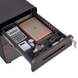SINOFURN Black 3-Drawer 15.8-in File Cabinet