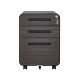SINOFURN Black 3-Drawer 15.8-in File Cabinet