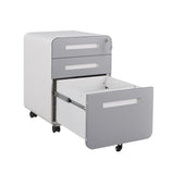 SINOFURN White+Gray 3-Drawer 15.8-in File Cabinet