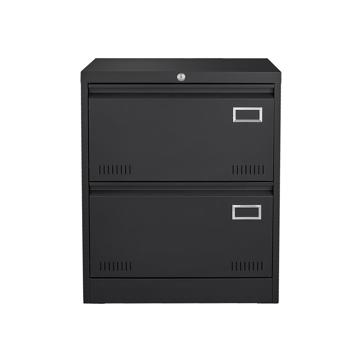 SINOFURN Black 2-Drawer 23.6-in File Cabinet