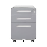 SINOFURN White+Gray 3-Drawer 15.8-in File Cabinet