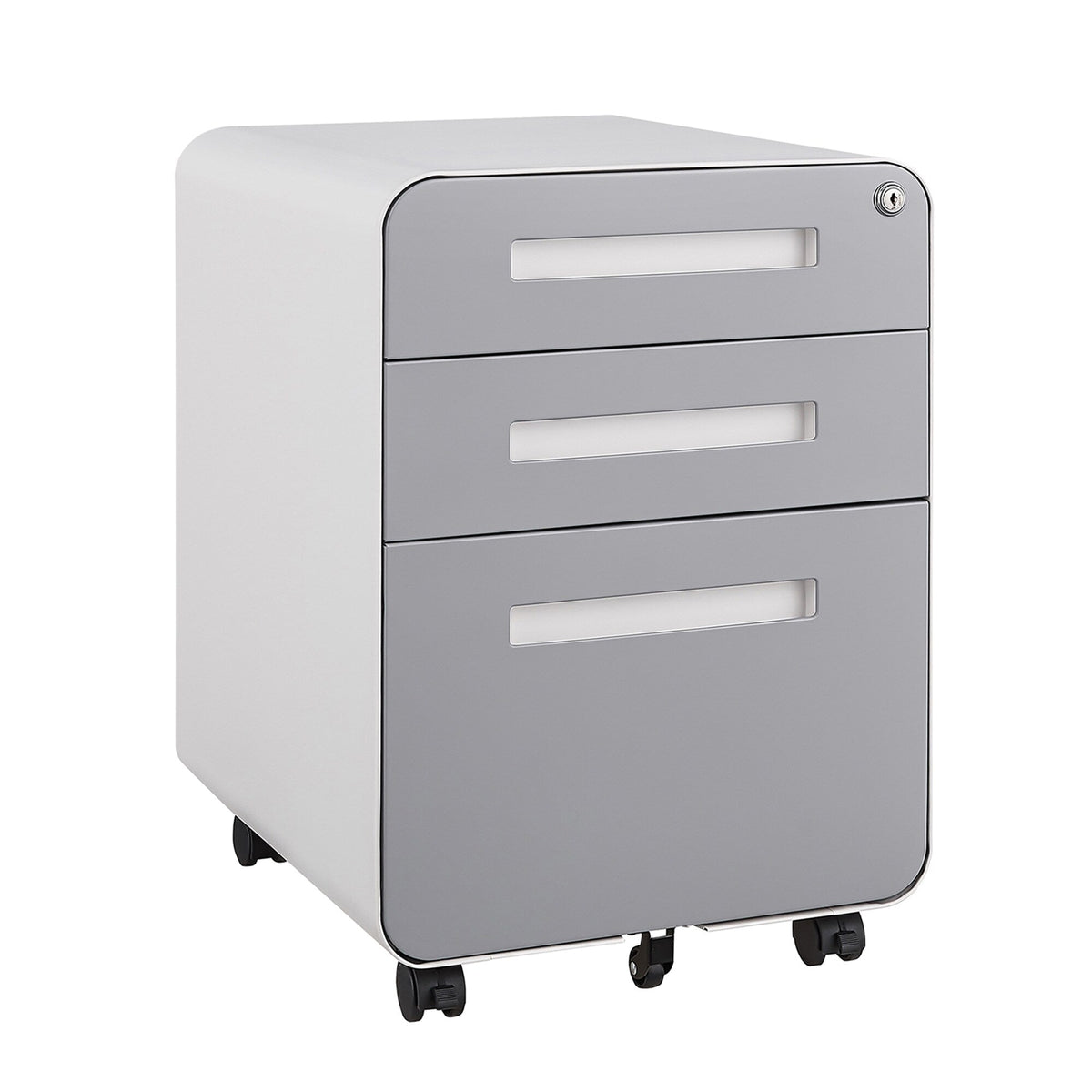SINOFURN White+Gray 3-Drawer 15.8-in File Cabinet