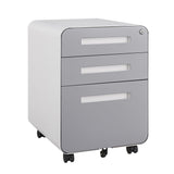 SINOFURN White+Gray 3-Drawer 15.8-in File Cabinet