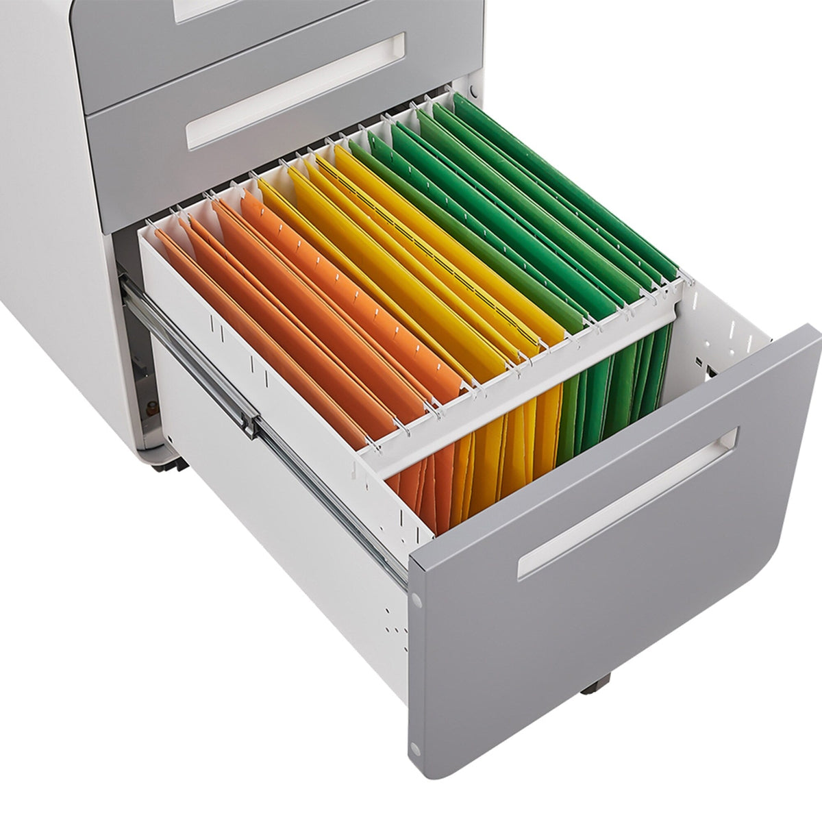 SINOFURN White+Gray 3-Drawer 15.8-in File Cabinet