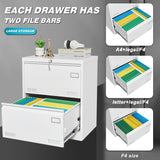 SINOFURN White 2-Drawer 23.6-in File Cabinet