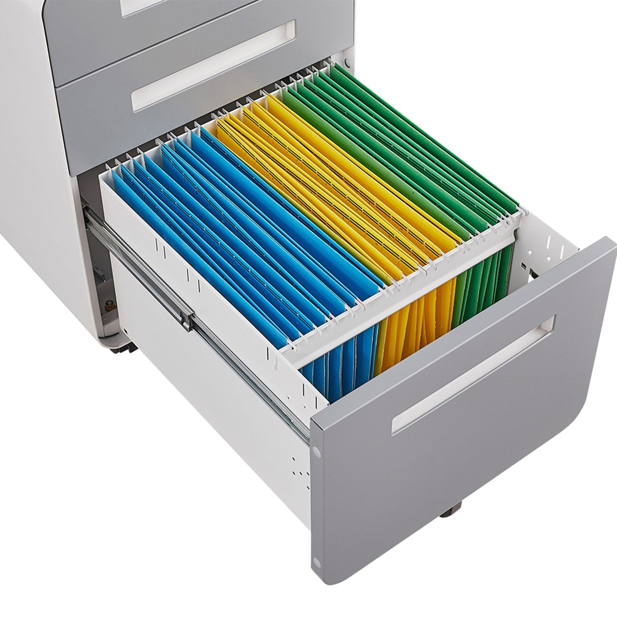 SINOFURN White+Gray 3-Drawer 15.8-in File Cabinet