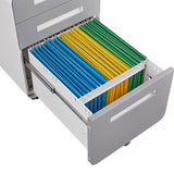 SINOFURN White+Gray 3-Drawer 15.8-in File Cabinet