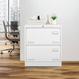 SINOFURN White 2-Drawer 23.6-in File Cabinet