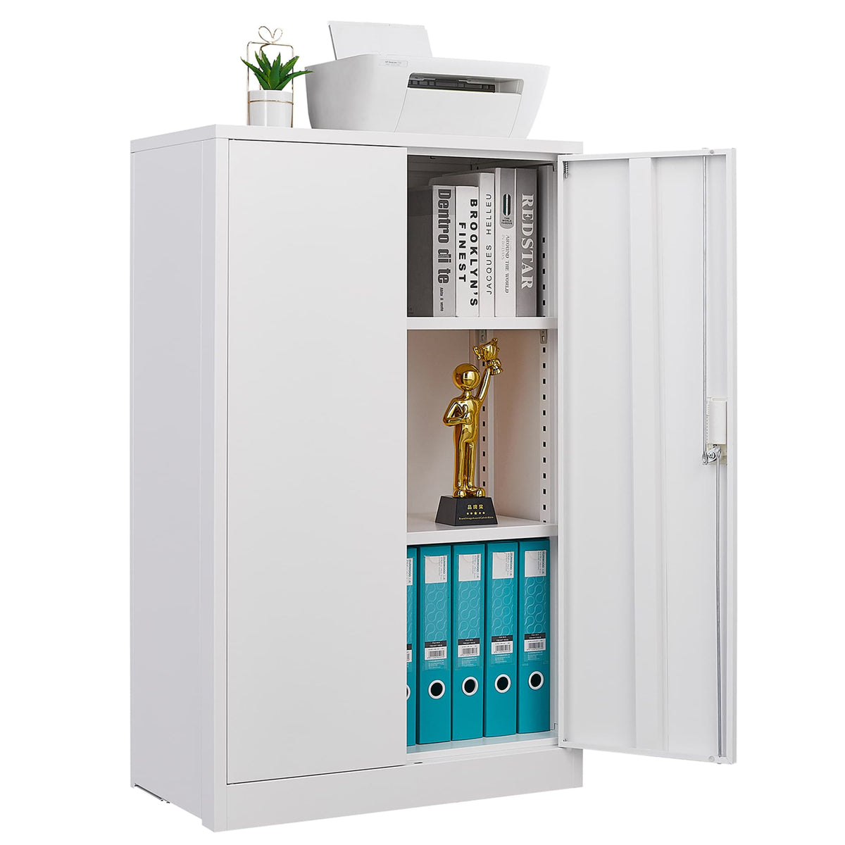 SINOFURN White 25.6-in File Cabinet
