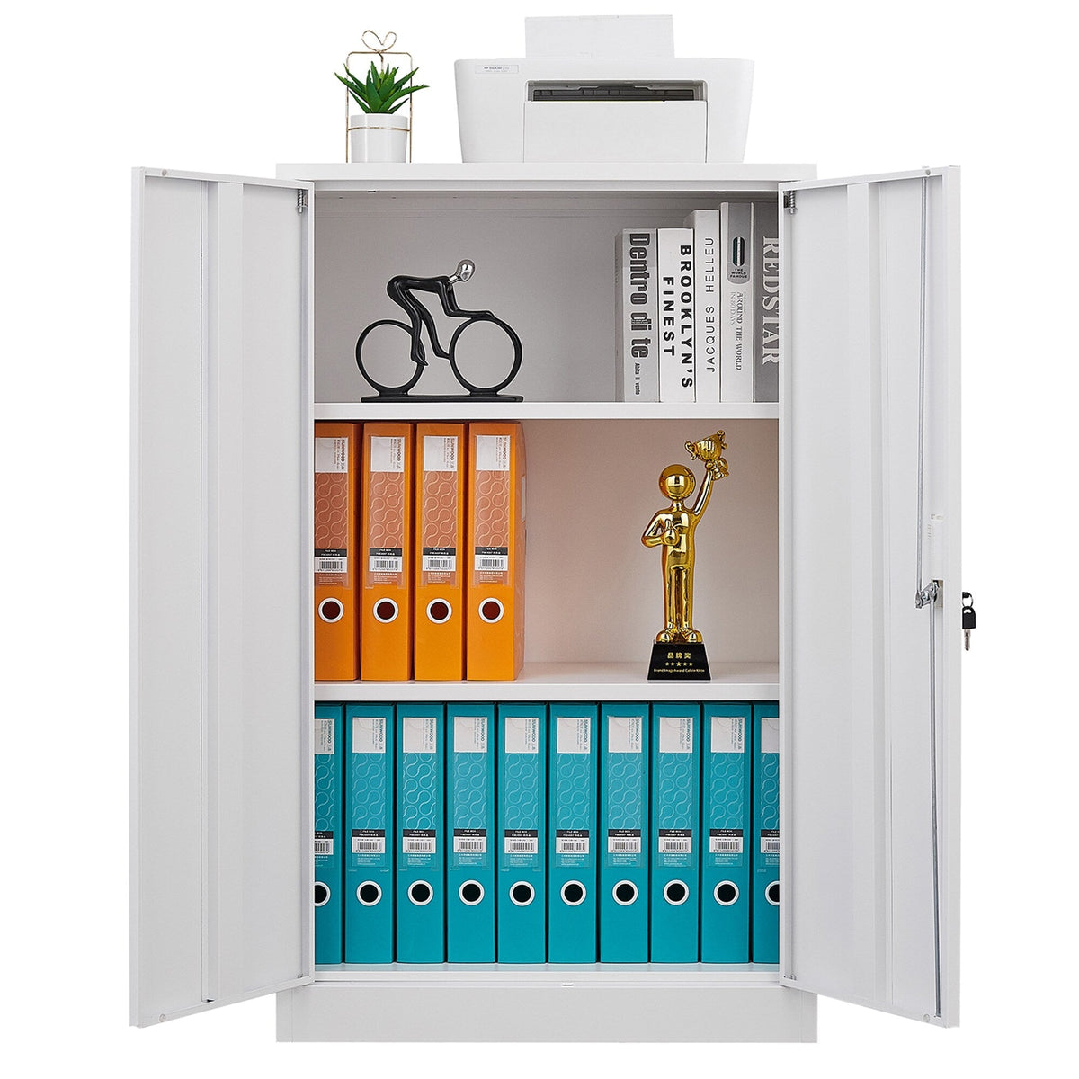 SINOFURN White 25.6-in File Cabinet