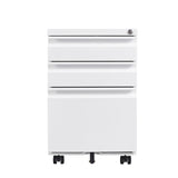 SINOFURN White 3-Drawer 15.4-in File Cabinet