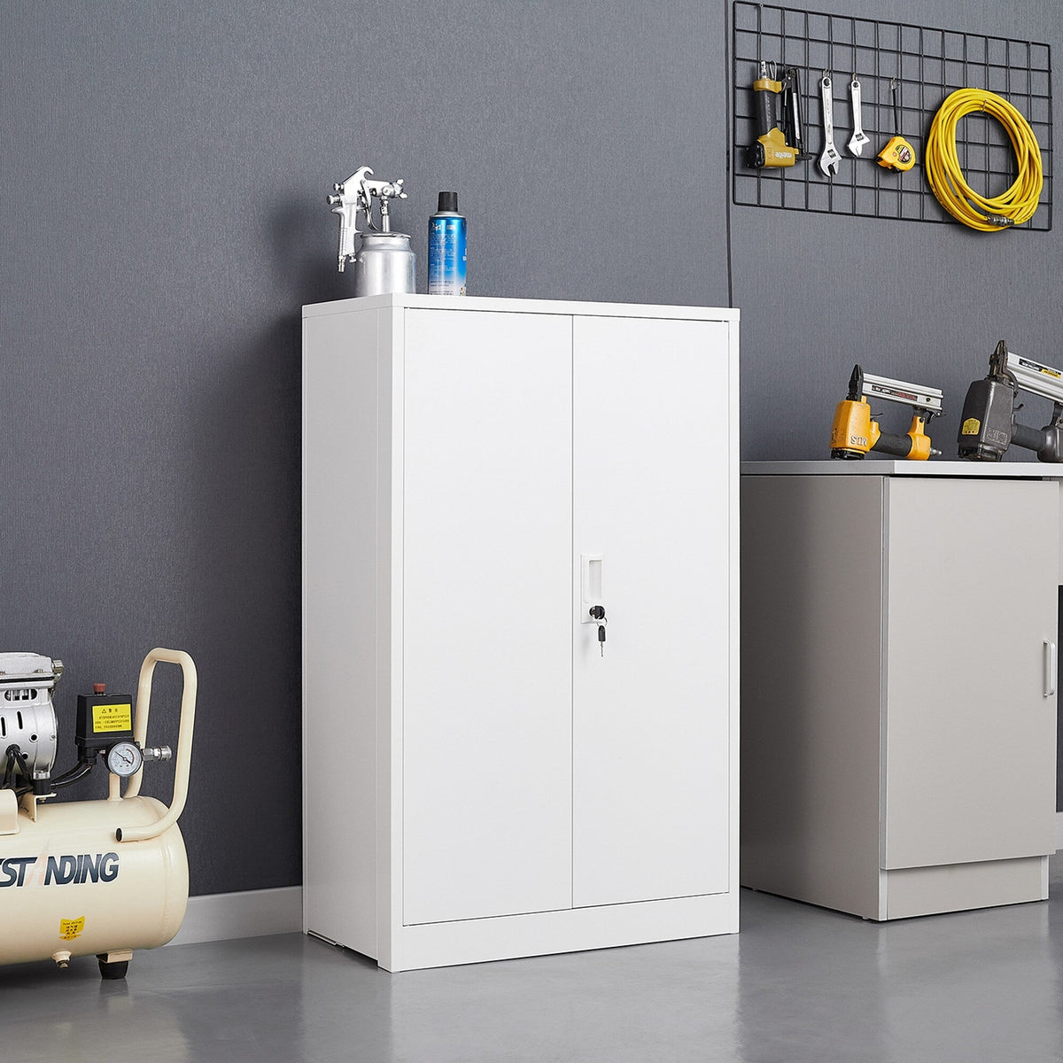 SINOFURN White 25.6-in File Cabinet