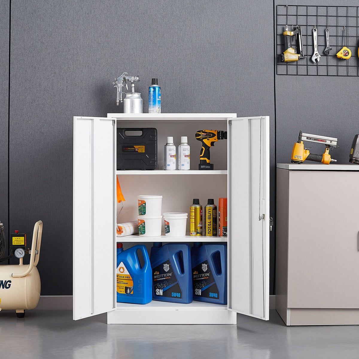 SINOFURN White 25.6-in File Cabinet