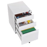 SINOFURN White 3-Drawer 15.4-in File Cabinet