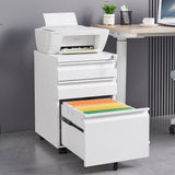 SINOFURN White 3-Drawer 15.4-in File Cabinet