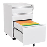 SINOFURN White 3-Drawer 15.4-in File Cabinet