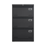 SINOFURN Black 3-Drawer 23.6-in File Cabinet