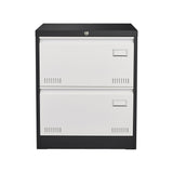 SINOFURN Black+White 2-Drawer 23.6-in File Cabinet