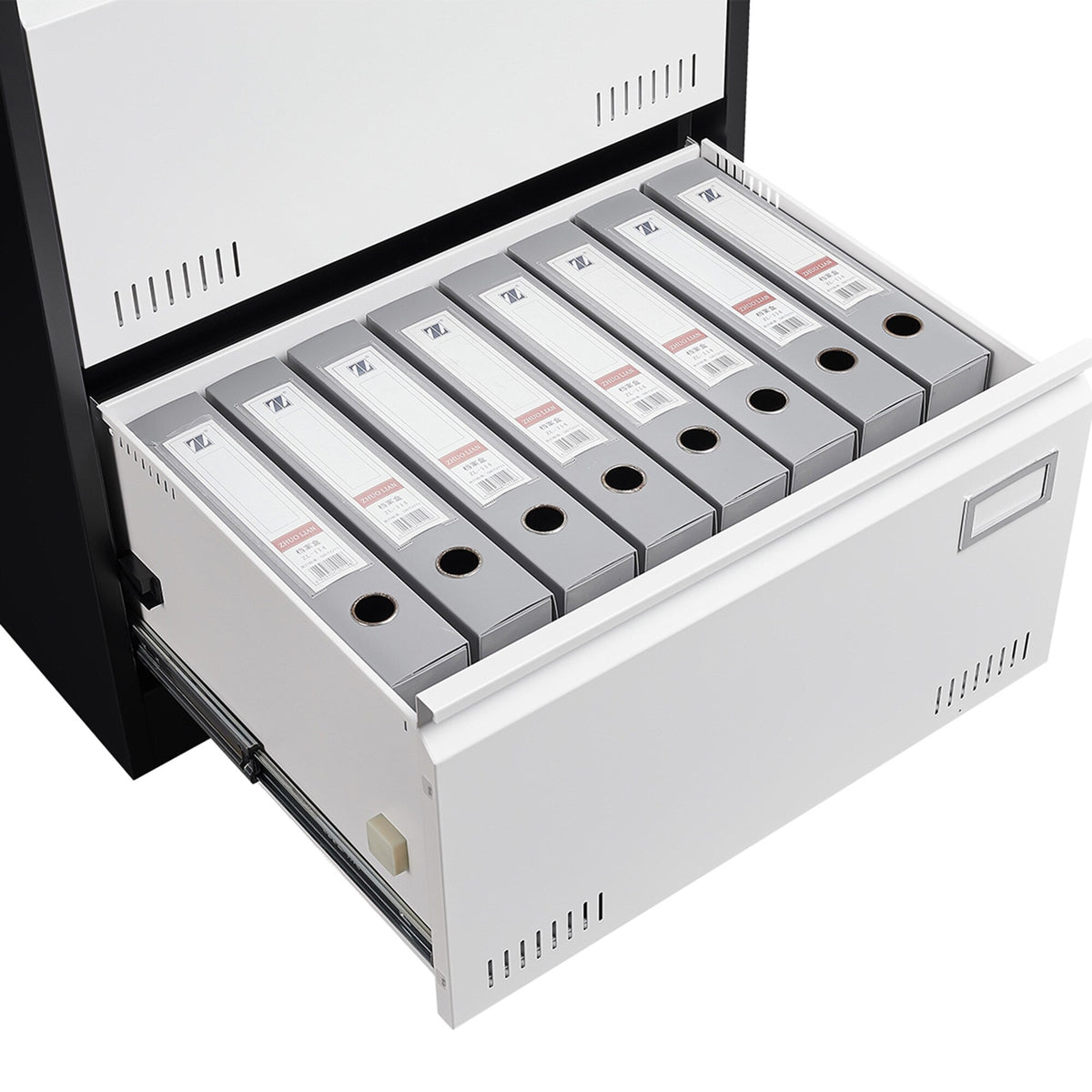 SINOFURN Black+White 3-Drawer 23.6-in File Cabinet