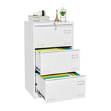 SINOFURN White 3-Drawer 23.6-in File Cabinet
