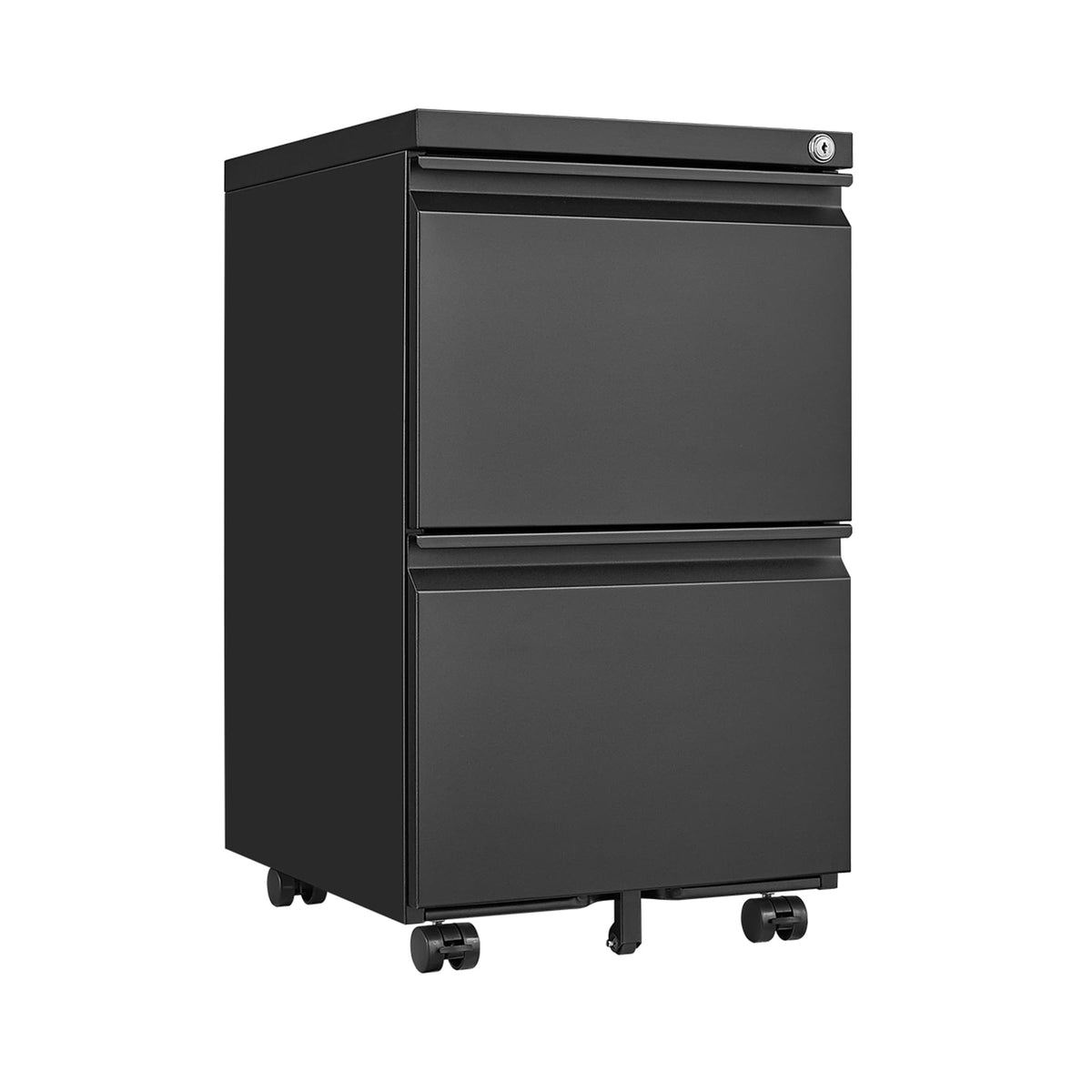 SINOFURN Black 2-Drawer 15.4-in File Cabinet