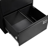 SINOFURN Black 3-Drawer 23.6-in File Cabinet