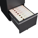 SINOFURN Black 2-Drawer 15.4-in File Cabinet