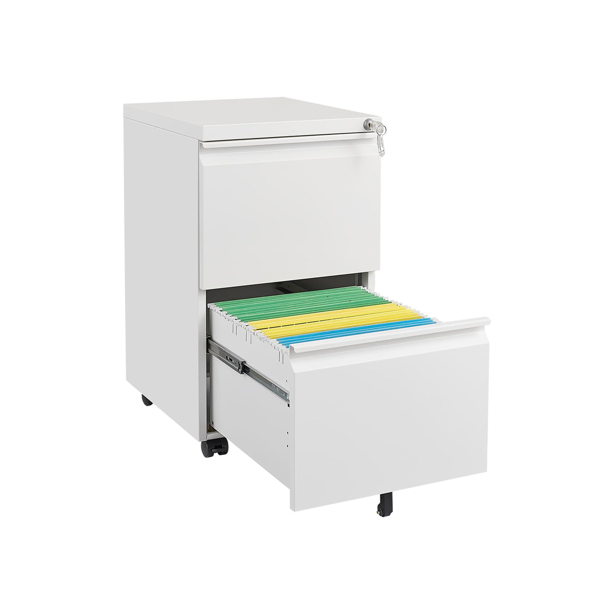 SINOFURN White 2-Drawer 15.4-in File Cabinet