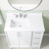 Style Selections Madix 36-in White Undermount Single Sink Bathroom Vanity with White Engineered Stone Top