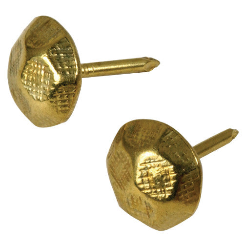 Hillman Furniture Brass-Plated Nails, Hammered Head, 25-Pack