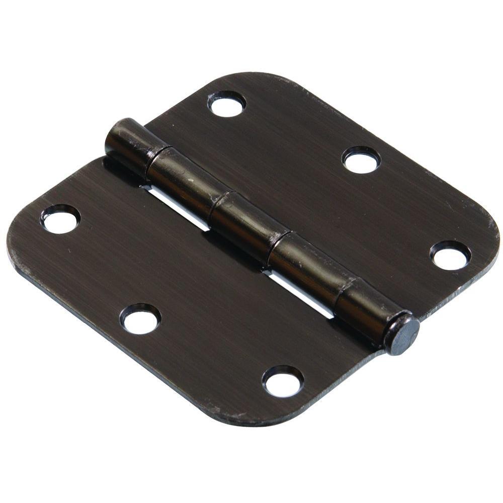 3-1/2 in. White Residential Door Hinge with 5/8 in. Round Corner Removable Pin Full Mortise (9-Pack) - Super Arbor