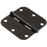 3-1/2 in. White Residential Door Hinge with 5/8 in. Round Corner Removable Pin Full Mortise (9-Pack) - Super Arbor