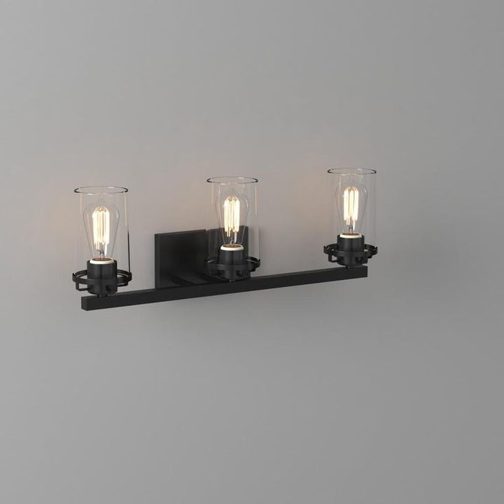 Jedrek 3-Light Black Bath Bar Vanity Light