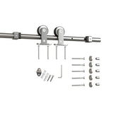 30 in. x 80 in. White Primed Composite Wood Barn Door Slab with Hardware Set - Super Arbor