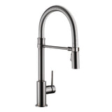 Trinsic Pro Single-Handle Pull-Down Sprayer Kitchen Faucet with Touch2O Technology and Spring Spout in Arctic Stainless - Super Arbor