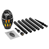 TikiTunes Black Bluetooth Speaker with LED Atmospheric Lighting Effect Bundle & Adjustable 40 in. Pole and Ground Stake - Super Arbor