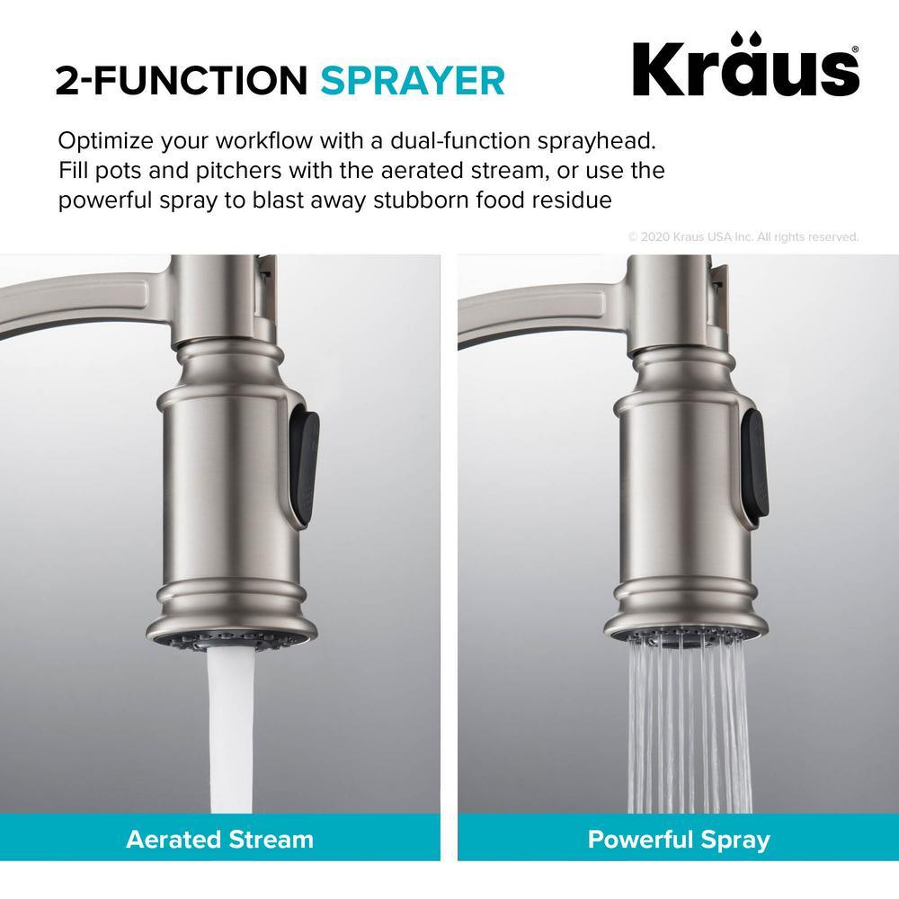 Sellette Single-Handle Pull-Down Sprayer Kitchen Faucet with Dual Function Sprayhead in Spot Free Stainless Steel - Super Arbor