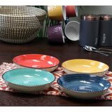 12.05 oz. Assorted Colors Stoneware Pasta Bowls (4-Piece)