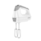 6-Speed White Hand Mixer with Beater, Whisk, Whip and Dough Hook Attachments