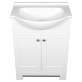 Style Selections Euro 24-in White Single Sink Bathroom Vanity with White Cultured Marble Top