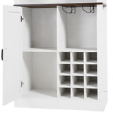 Mondawe Contemporary/Modern White Wood Curio Cabinet with Wine Storage