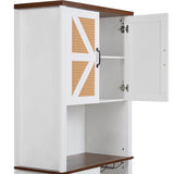 Mondawe Contemporary/Modern White Wood Curio Cabinet with Wine Storage