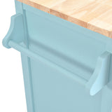 SINOFURN Green Mdf Base with Wood Top Rolling Kitchen Island (20.5-in x 52.2-in x 36.6-in)