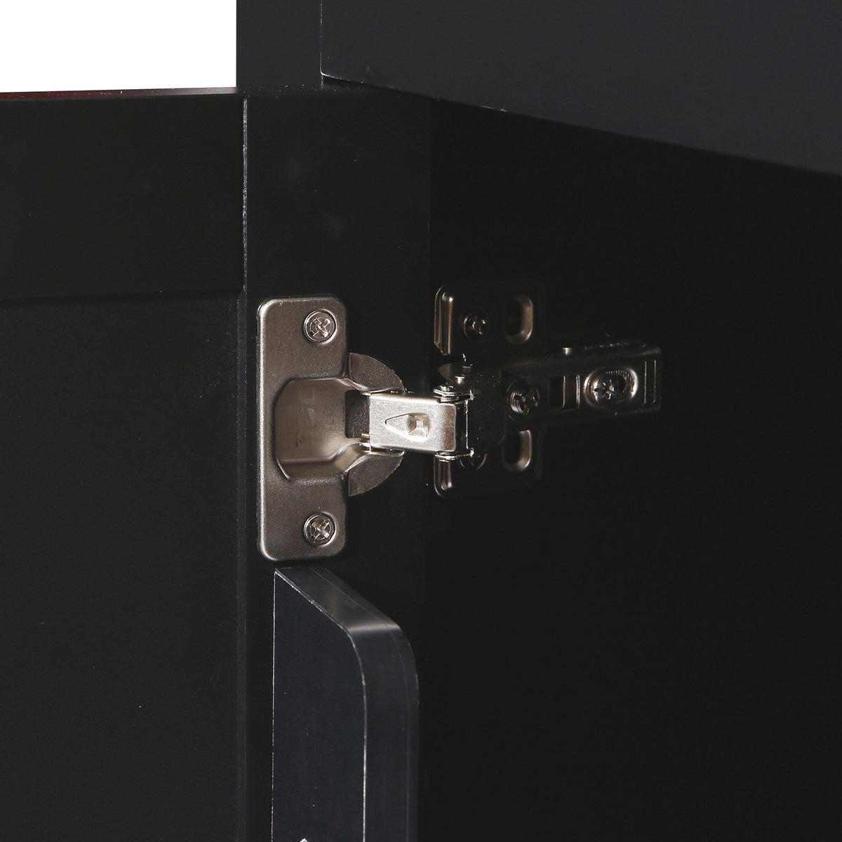 SINOFURN Black Mdf Base with Wood Top Rolling Kitchen Island (17.7-in x 53.1-in x 37.2-in)