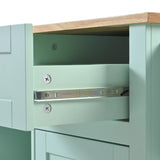 SINOFURN Green Mdf Base with Wood Top Rolling Kitchen Island (17.7-in x 53.1-in x 37.2-in)