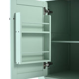 SINOFURN Green Mdf Base with Wood Top Rolling Kitchen Island (17.7-in x 53.1-in x 37.2-in)